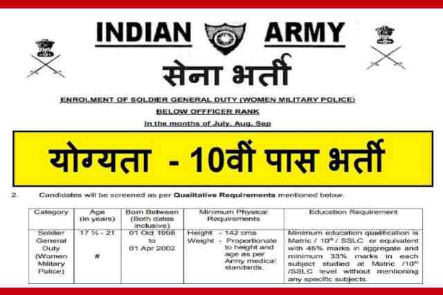 Indian Army Recruitment: 10वी पास कर सकते है आवेदन, आर्मी में जाने का सुनहरा मौका 2 Indian Army Recruitment