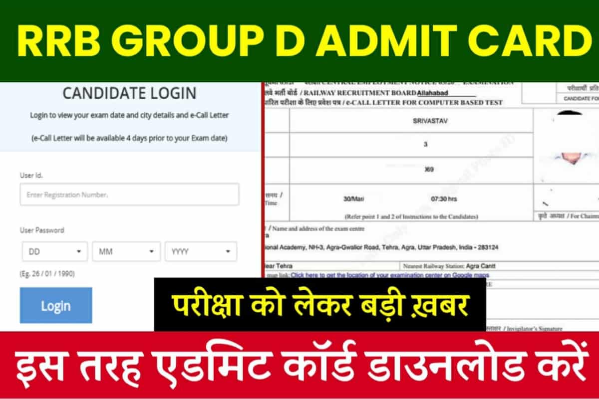 RRB Group D Admit Card