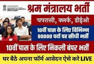 श्रम मंत्रालय भर्ती : 80000 पदों पर बंपर भर्ती, 8वीं 10वीं 12वीं पास करें आवेदन