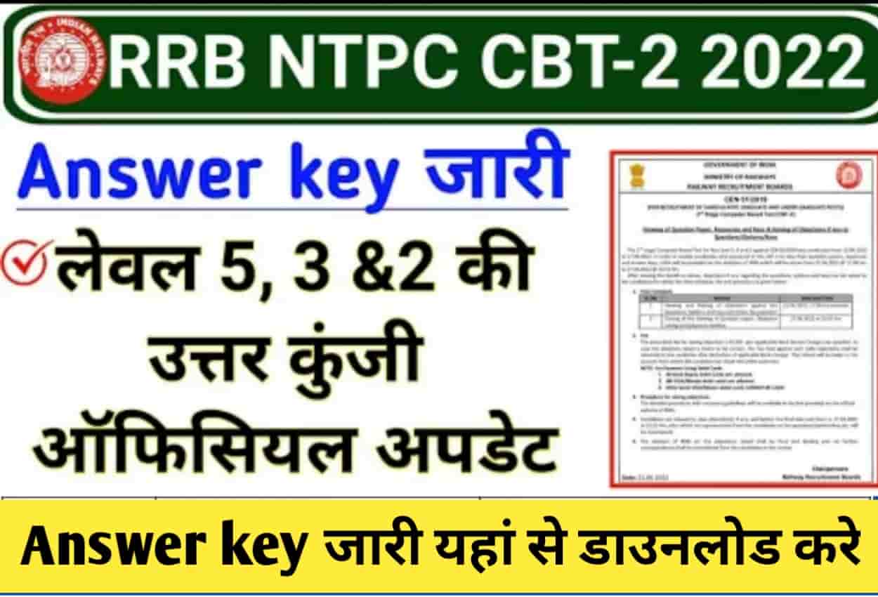 RRB NTPC Answer Key 2022