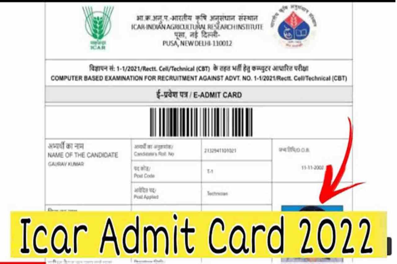 ICAR Assistant Admit Card 2022 OUT