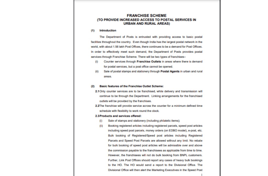 Post Office Franchise Apply