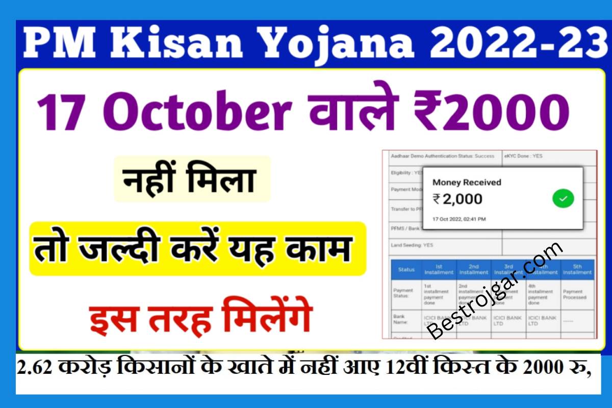 PM Kisan Yojana 12th Installment Not Received