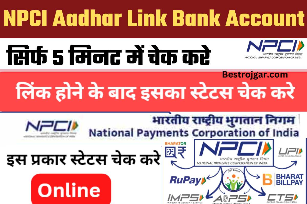 NPCI Aadhar Link Bank Account Status Check