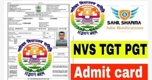 NVS TGT, PGT Other Post Admit Card 2022