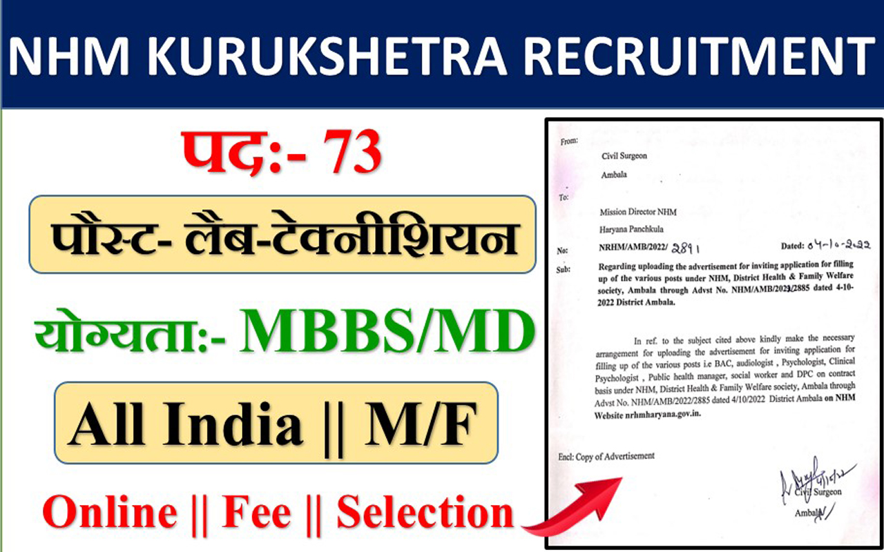 NHM Kurukshtra Recruitment 2022