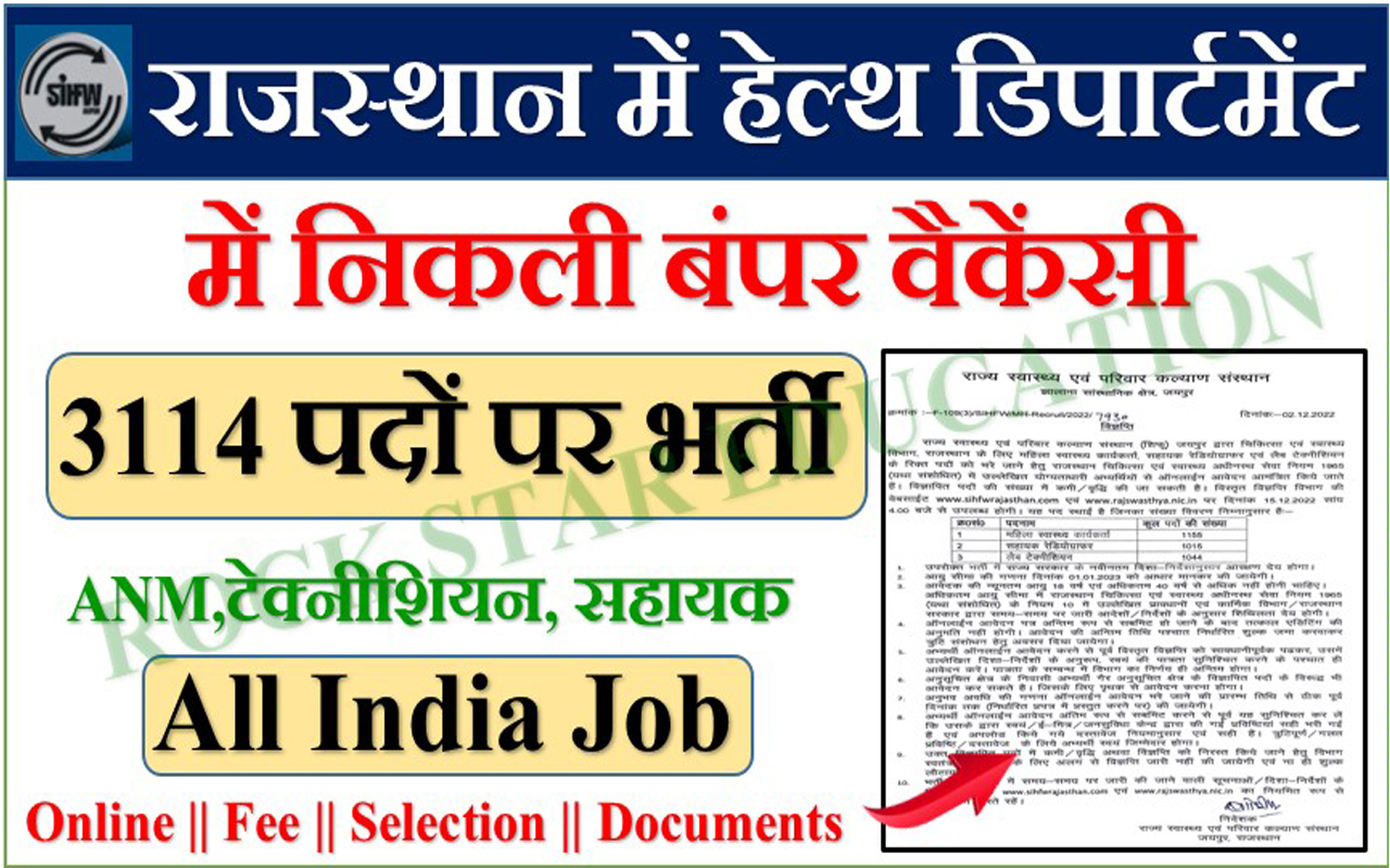 Rajasthan suwasth wibhag new bhart 2022