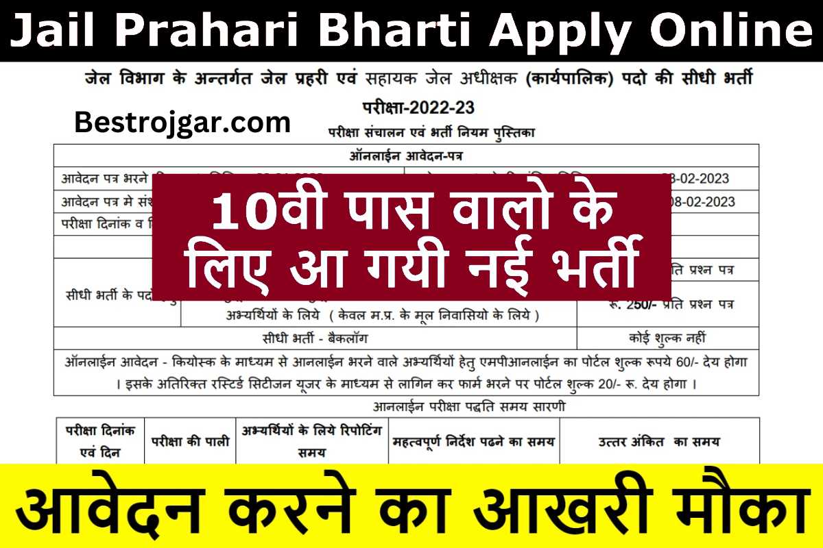 Jail Prahari Bharti Apply Online