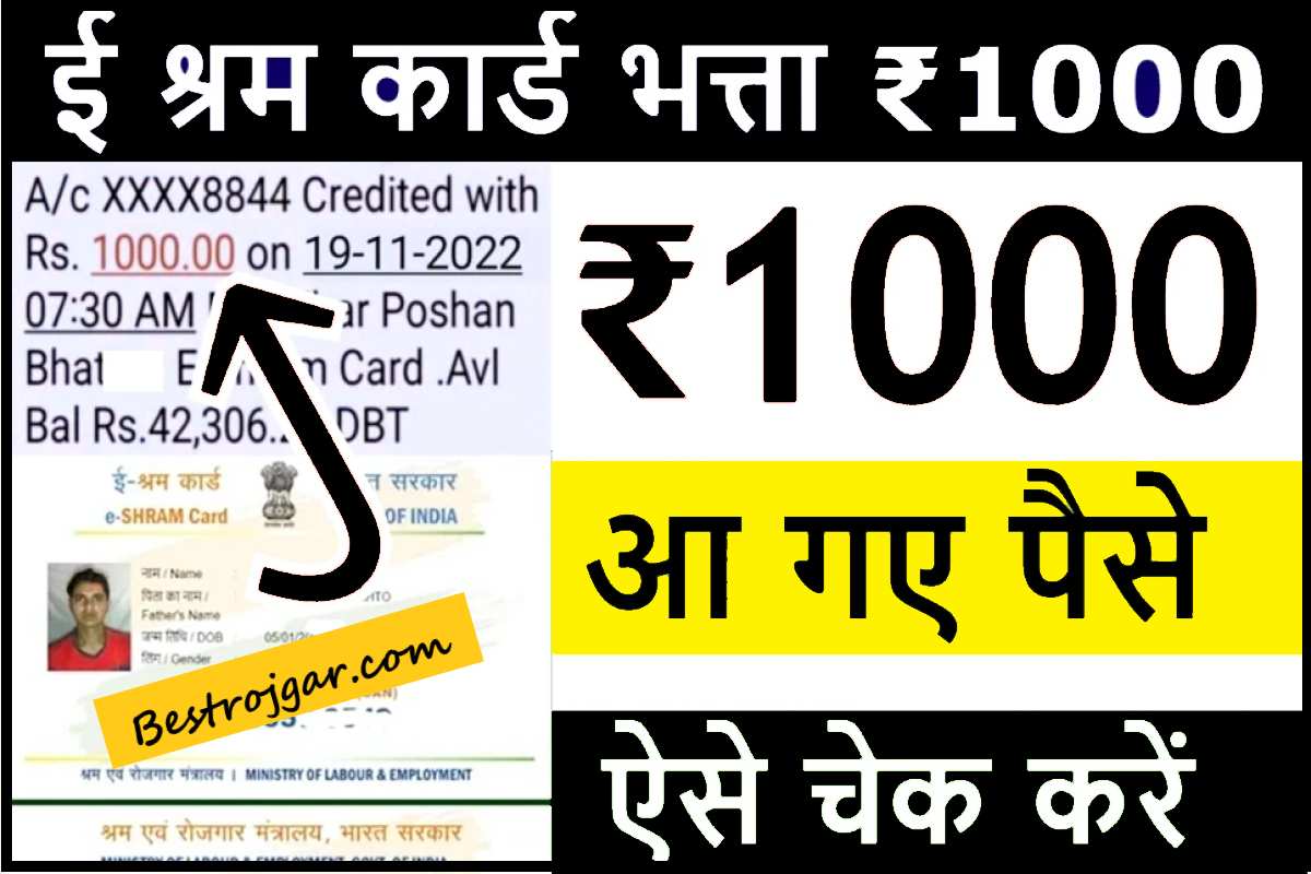 E Shram Card Status Check by Aadhar Card