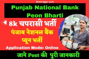 Punjab National Bank Peon Bharti 8k चपरासी भर्ती पंजाब नेशनल बैंक प्यून भर्ती