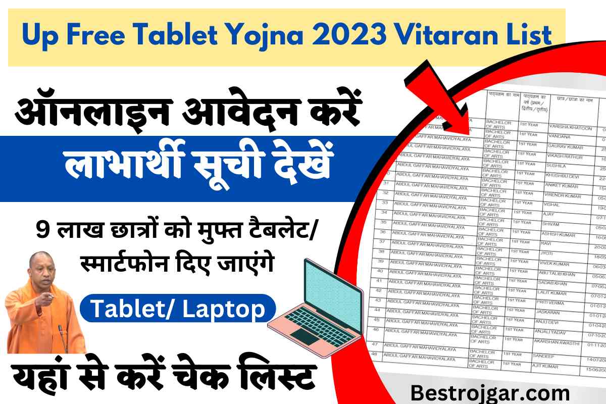 Up Free Tablet Yojna 2023 Vitaran List