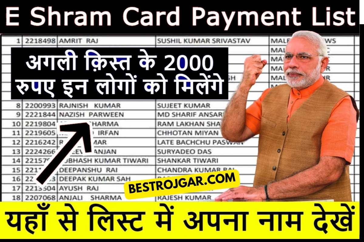 e Shram Card Payment List 2023