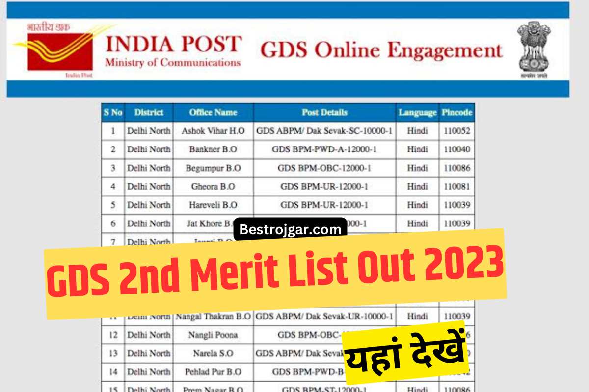GDS 2nd Merit List Out 2023