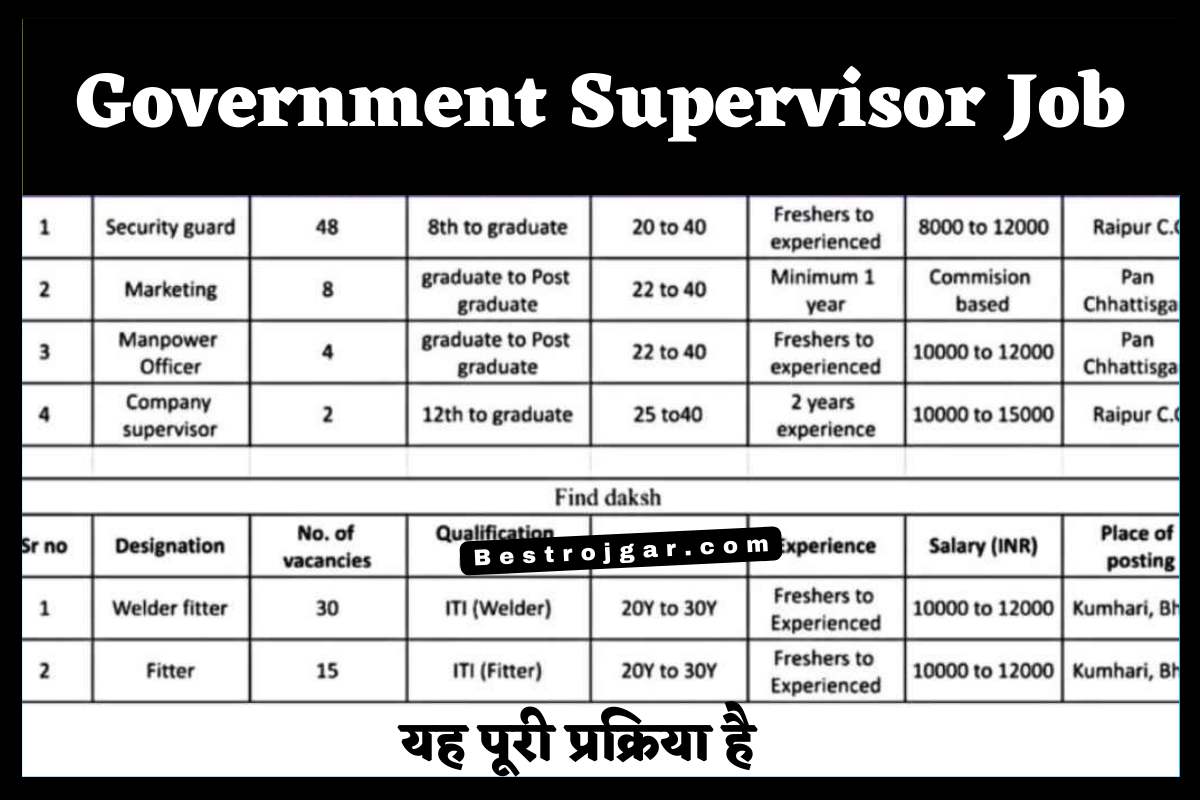 Government Supervisor Job