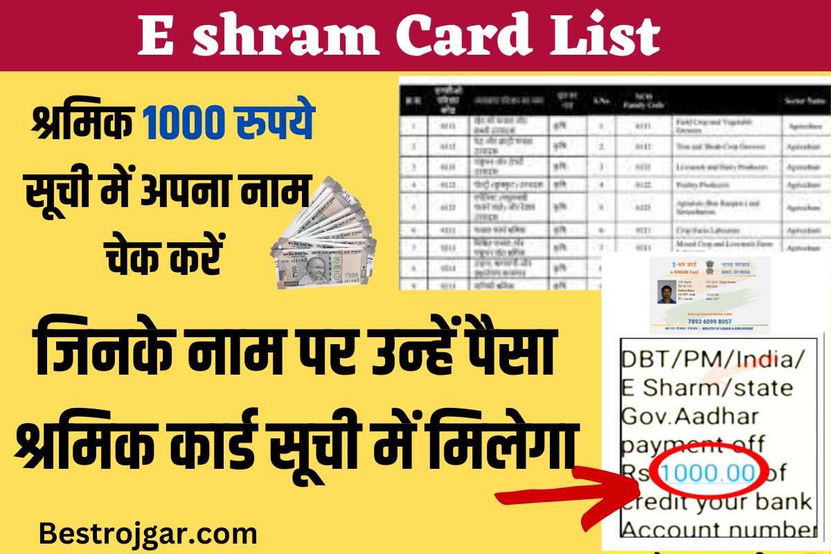 E shram Card List Me dekha Apna Naam