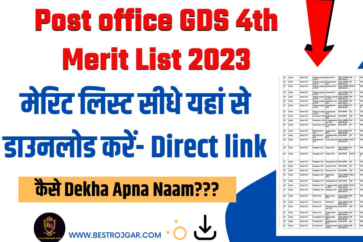 Post office GDS 4th Merit List 2023