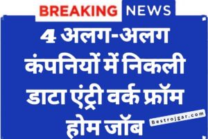 Data Entry Work from home-  सैलरी 60000 तक – डाटा एंट्री वर्क फ्रॉम होम जॉब