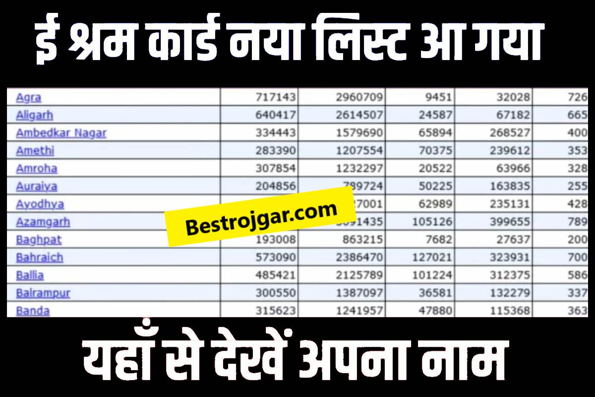 E Shram Card Payment List PDF