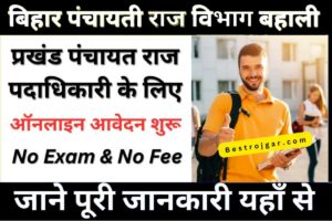 Bihar Panchayati Raj Vaccancy|ऑनलाइन आवेदन शुरू
