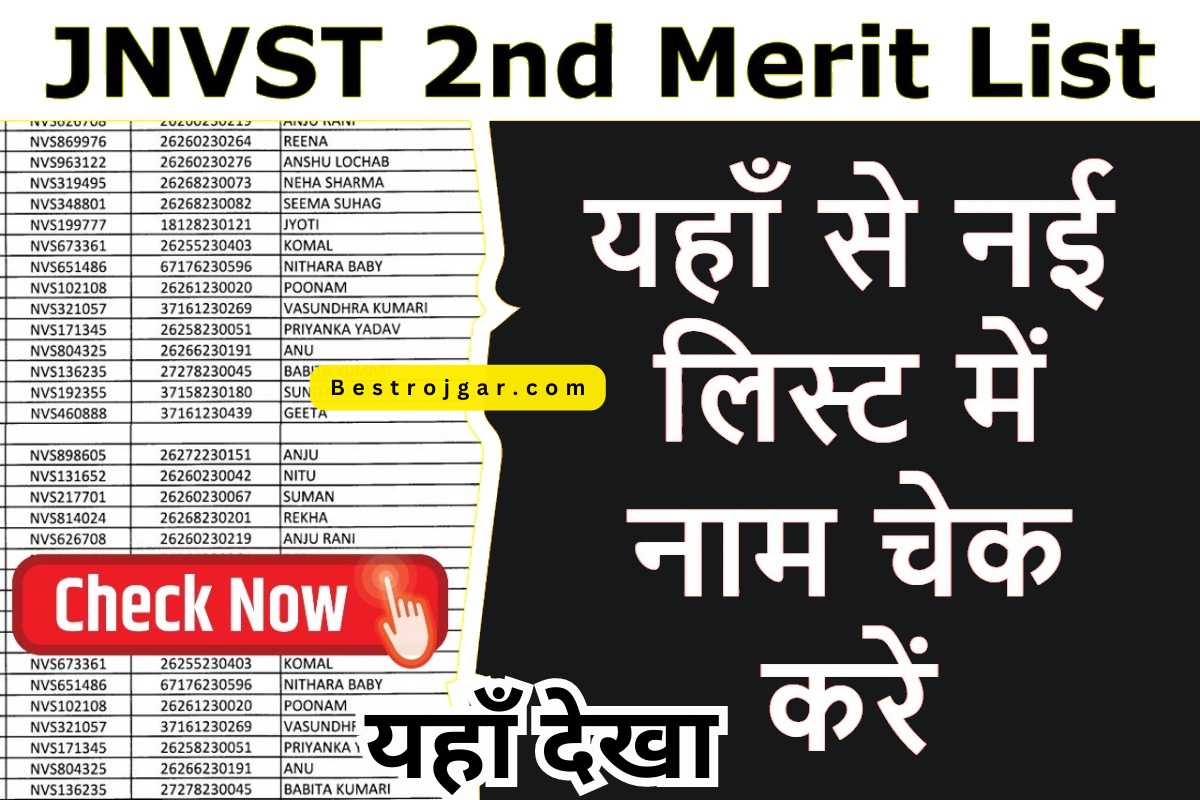 Navodaya Class 6th Waiting List live