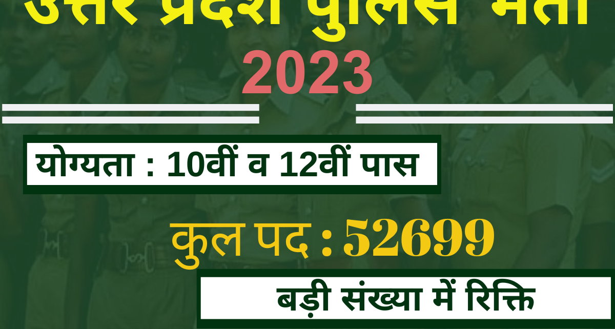 UP Police Constable Recruitment 2023: ऑनलाइन आवेदन करें, 52299 रिक्तियों पर ली जाएगी भर्तियां