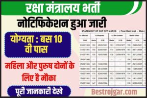 UP Metro Vacancy 2024: अधिसूचना - ऑनलाइन 480 पोस्ट के लिए आवेदन करें पात्रता मानदंड की जाँच करें हमारे वेबसाइट पर 1 MOD Vacancy 2023 : रक्षा मंत्रालय में निकली 10वीं पास युवाओं के लिए बंपर भर्ती, बिना परीक्षा होगा चयन ,जाने पूरी अपडेट –