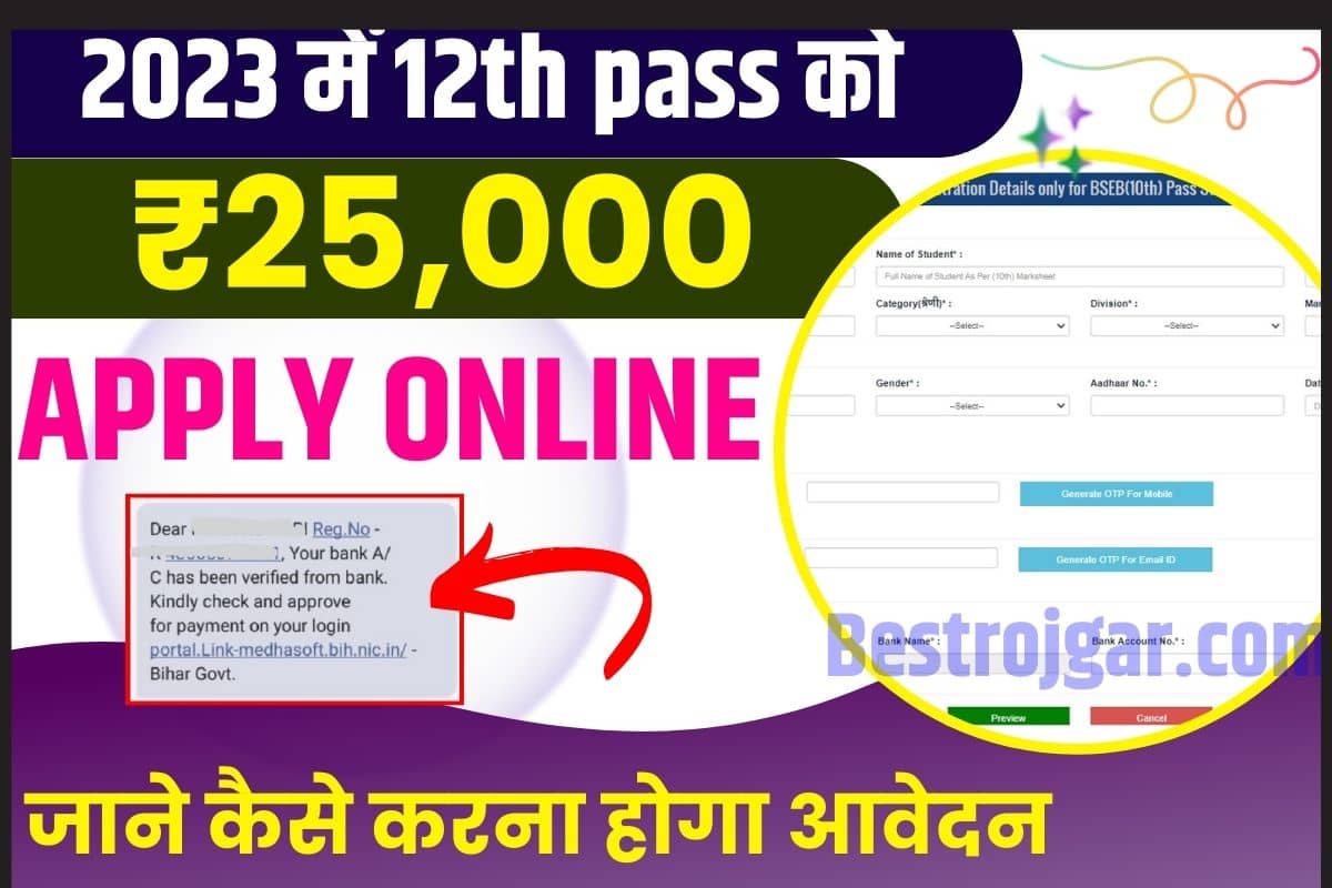 Bihar Board 12th 1st Division Scholarship 2023