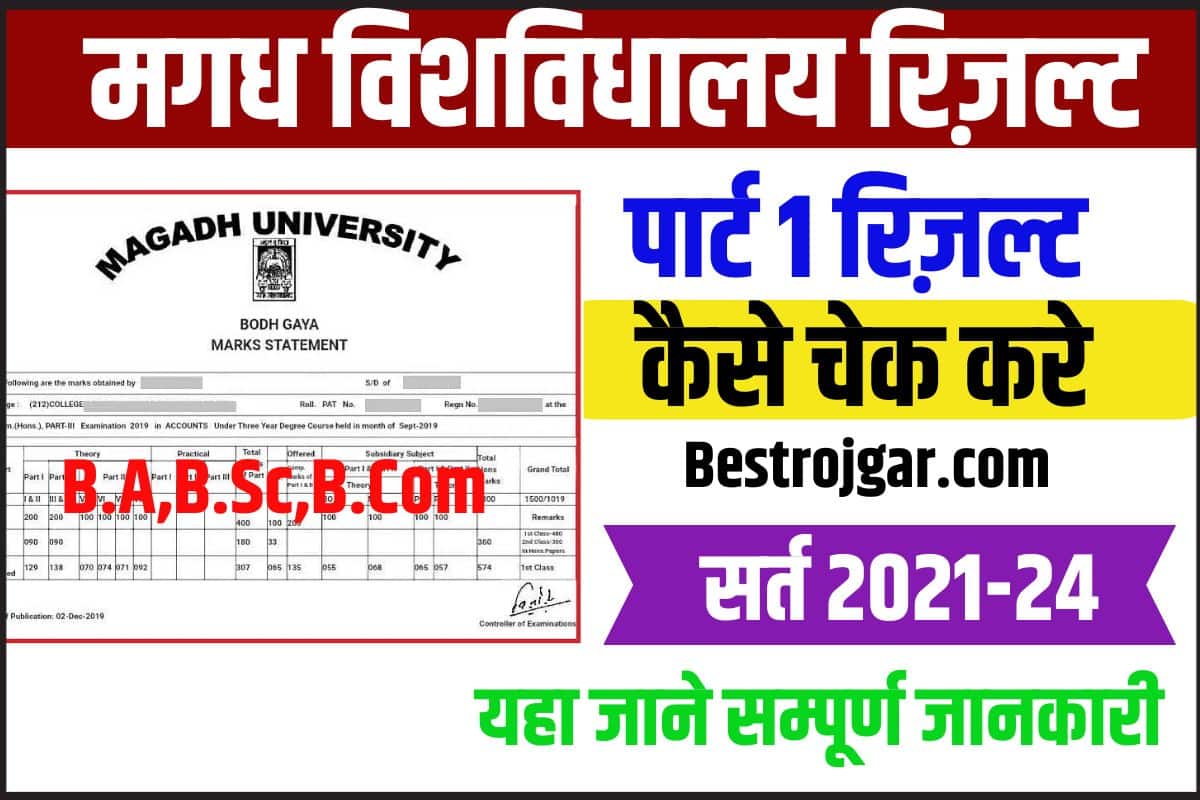 Magadh University Part 1 Result 2021-24