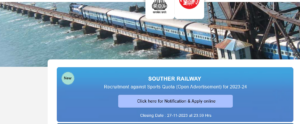 RRC SR Sports Quota Recruitment 2024 : Southern Railway ने भर्ती का नोटिफिकेशन जारी किया ,जाने आवेदन की पूरी प्रक्रिया - 4 tyh