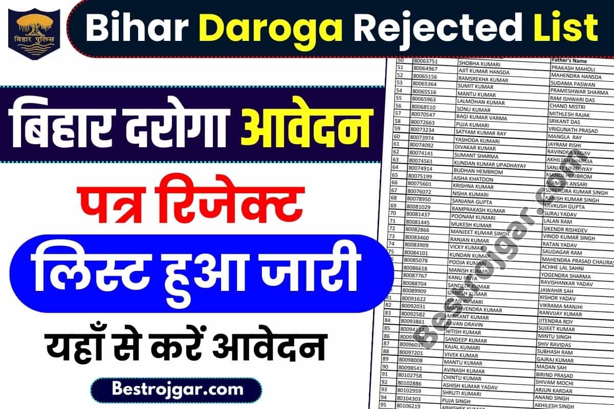 Bihar Daroga Rejected List