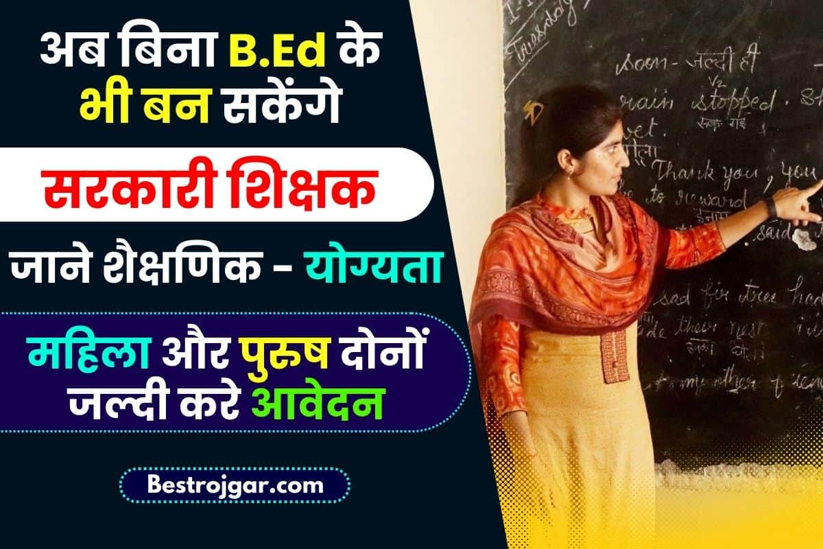 Government Teacher job without BEd