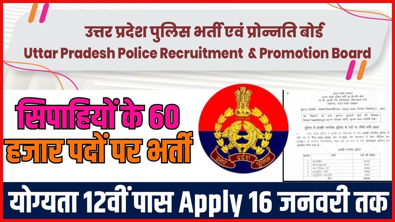 constable Vacancy 2024: सिपाहियों के 60 हजार पदों पर भर्ती योग्यता 12वीं पास आवेदन 16 जनवरी तक 2 constable Vacancy