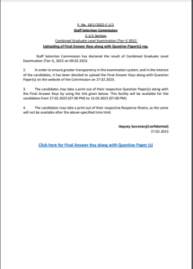 SSC MTS Final Answer Key 2023 : SSC ने जारी किया MTS Final Answer Key, फटाफट ऐसे करें चेक और डाउनलोड 5 hj 3