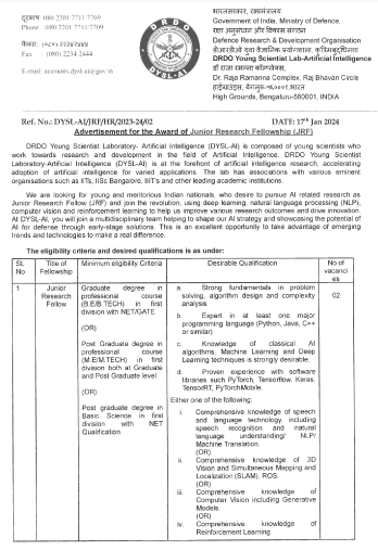 DRDO Vacancy 2024: डीआरडीओ में बिना परीक्षा भर्ती का नोटिफिकेशन जारी 3 DRDO Vacancy