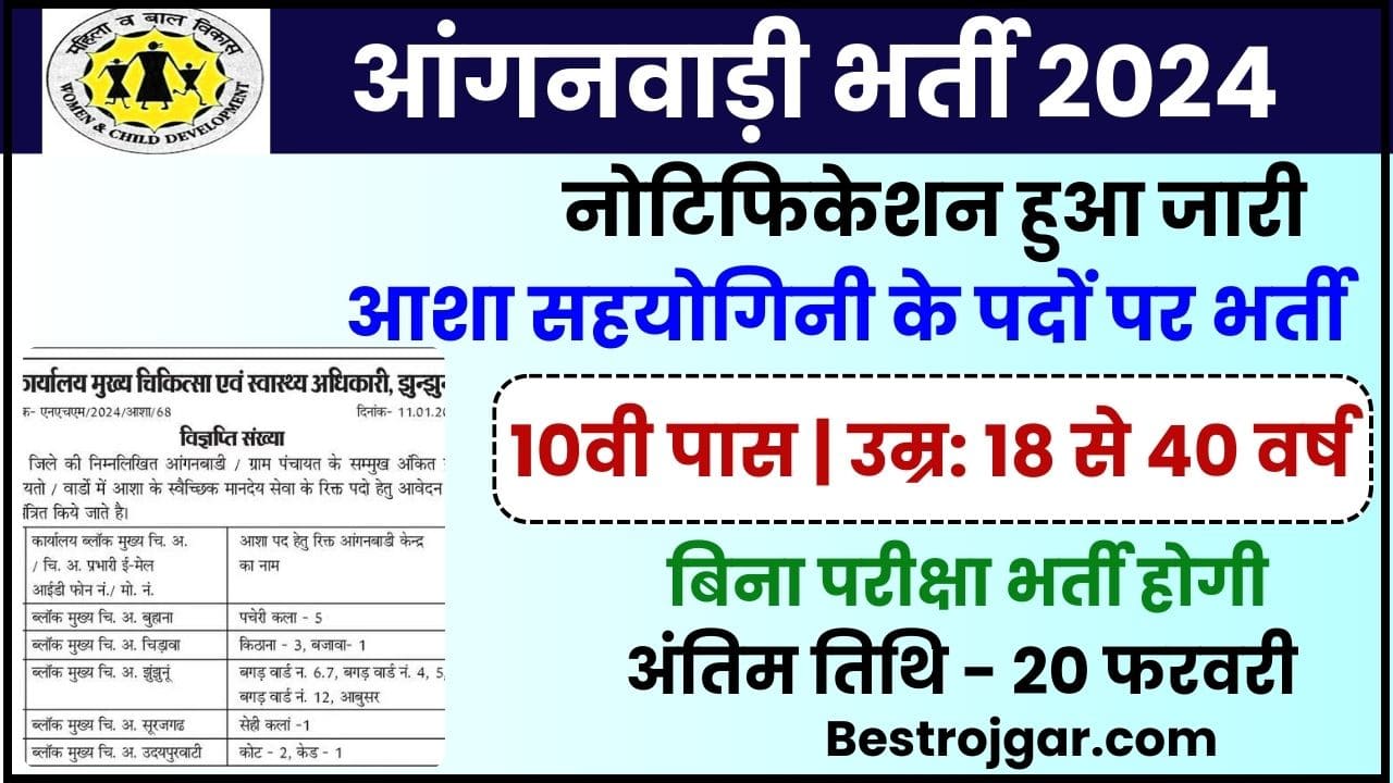 Anganwadi Asha Sahyogini recruitment 2024
