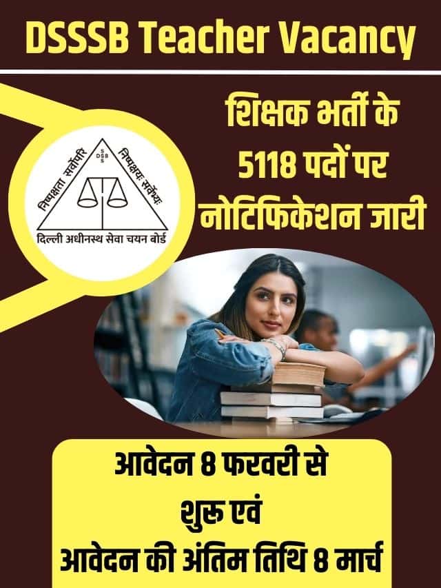 शिक्षक भर्ती के 5118 पदों पर नोटिफिकेशन जारी आवेदन 8 फरवरी से