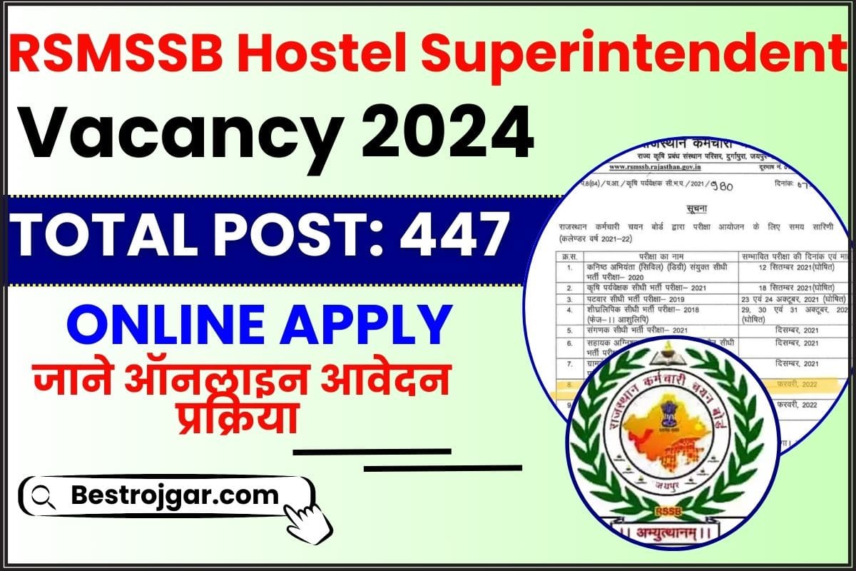 RSMSSB Hostel Superintendent Vacancy 2024