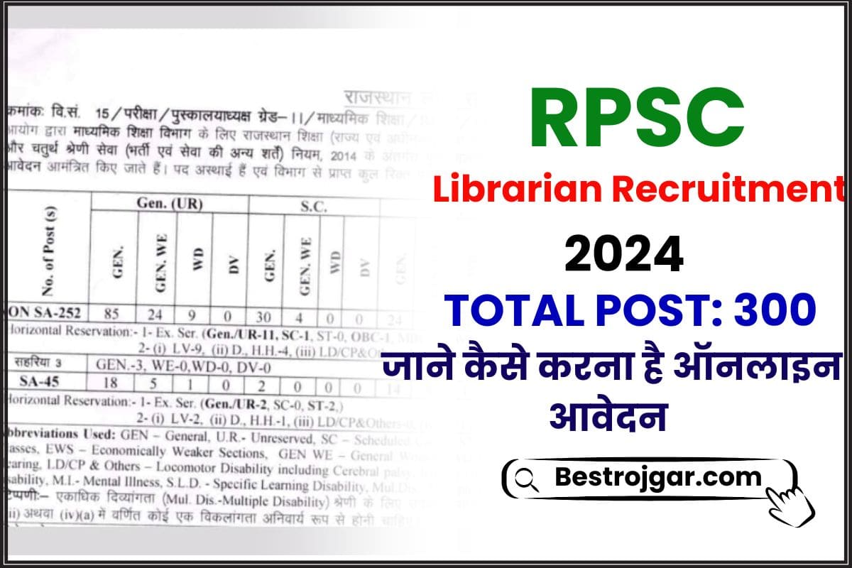RPSC Librarian Recruitment 2024