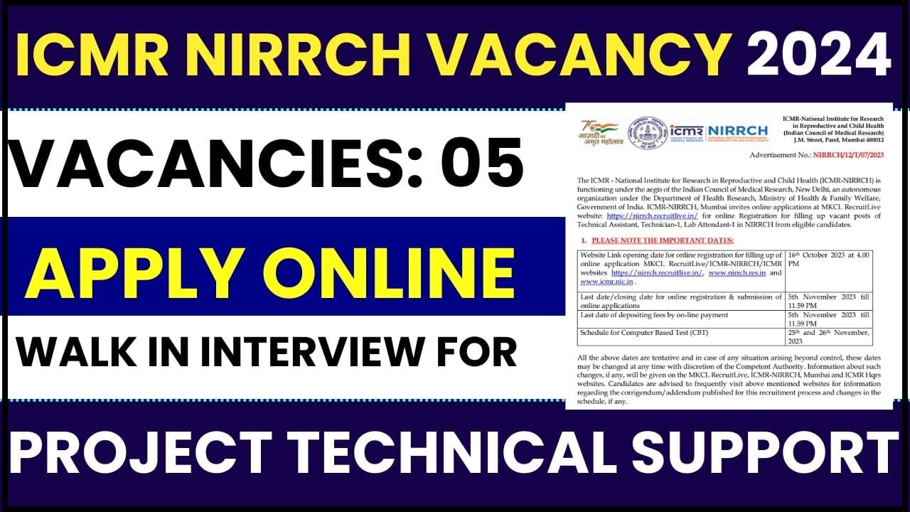 ICMR NIRRCH Vacancy 2024