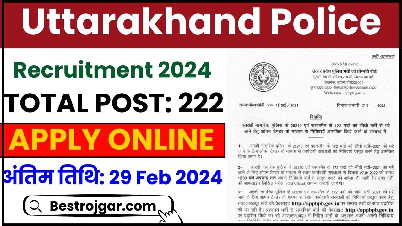 Uttarakhand Police Recruitment 2024