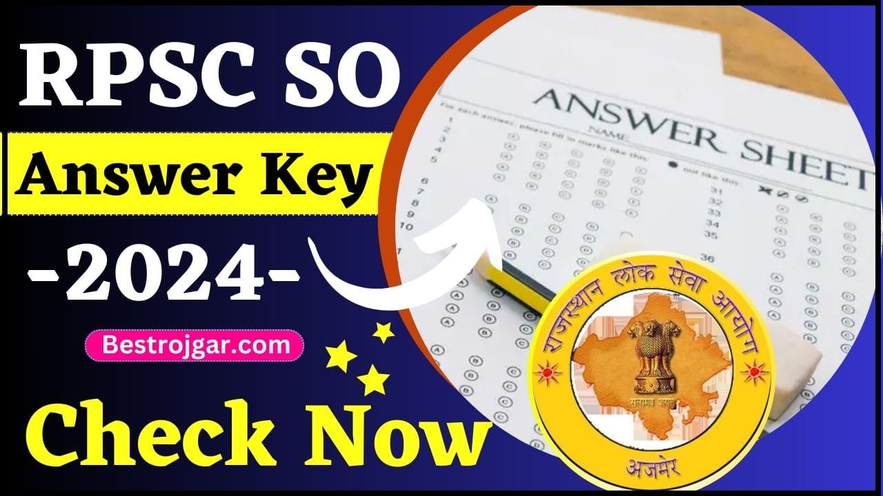 RPSC SO Answer Key 2024