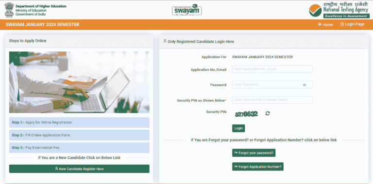 NTA SWAYAM Application Form 