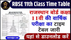 RBSE 11th Class Time Table 2025: राजस्थान बोर्ड कक्षा 11वी की वार्षिक परीक्षा का टाइम टेबल जारी, यहां से डाउनलोड करें